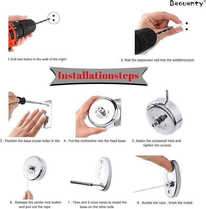 ✨ STAINLESS STEEL RETRACTABLE CLOTHESLINE ✨