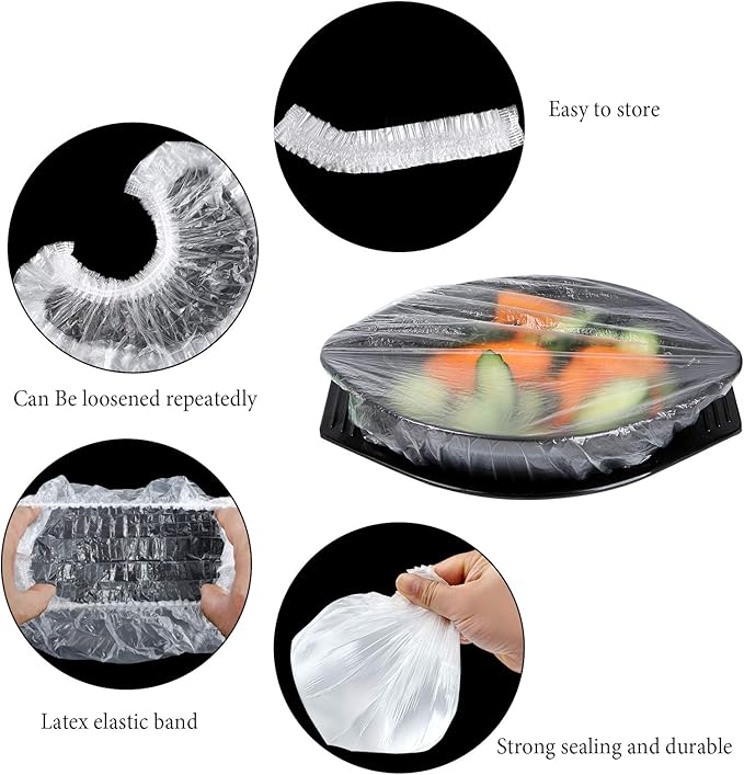 ๐ฅ Reusable Elastic Food Storage Plastic Covers (Pack of 100)