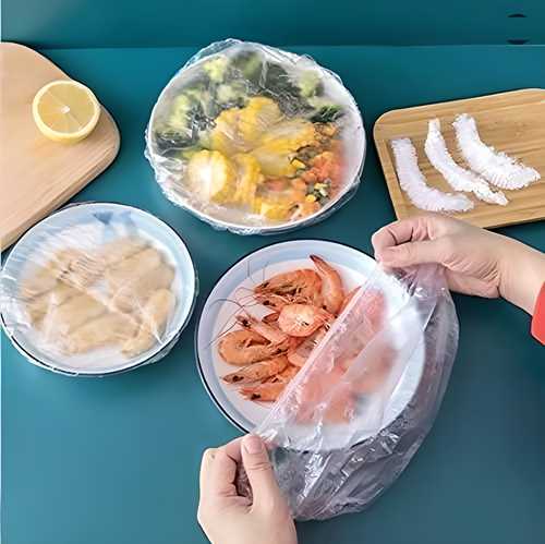 ๐ฅ Reusable Elastic Food Storage Plastic Covers (Pack of 100)
