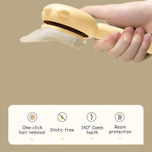 Pet Grooming Brush for Cats & Dogs 🐾 | One-Click Hair Removal 💨